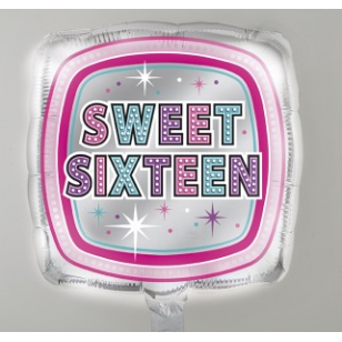 Sparkling Silver Sweet Sixteen Balloon